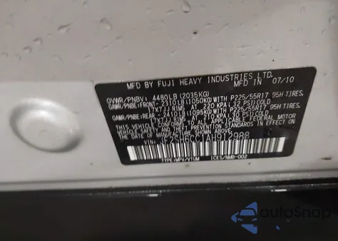 2010 Subaru Forester 2.5X Premium z USA, uszkodzony, nr VIN JF2SH6CC1AH912988